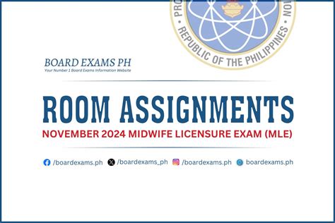 ROOM ASSIGNMENTS: November 2023 Midwife Licensure Exam (MLE) – Board.